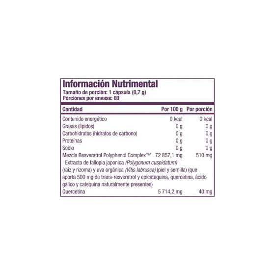 Resveratrol 500 mg Resvitale 60 Cápsulas