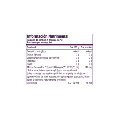 Resveratrol 500 mg Resvitale 60 Cápsulas