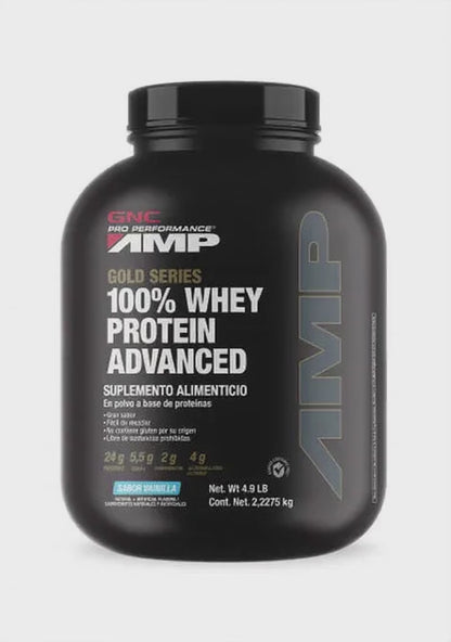 Gold 100% Whey Advanced Proteína de suero de leche Pro Performance AMP Vainilla 4.9 Libras